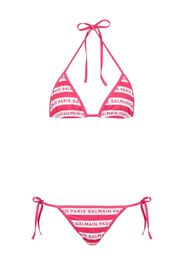 Balmain Bikini mit Logo-Print - Rosa