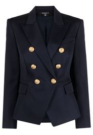 Balmain double-breasted wool blazer - Blau