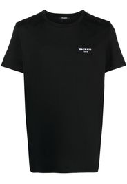 Balmain flocked-logo cotton T-shirt - Schwarz