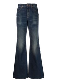 Balmain logo-detailing flared washed jeans - Blau