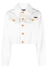 Balmain cropped denim jacket - Weiß