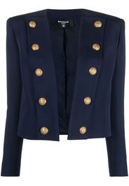 Balmain cotton-blend fitted jacket - Blau