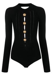 Balmain button-embellished knitted bodysuit - Schwarz
