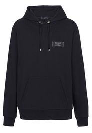 Balmain Hoodie mit Logo-Patch - Schwarz