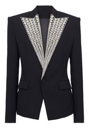 Balmain crystal-embellished wool blazer - Schwarz