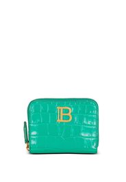 Balmain logo-plaque zip-fastening purse - Grün