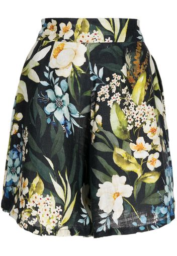 Bambah Black Gardenia pleated shorts - Blau