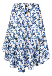 Bambah Asymmetrischer Rock mit Blumen-Print - Blau