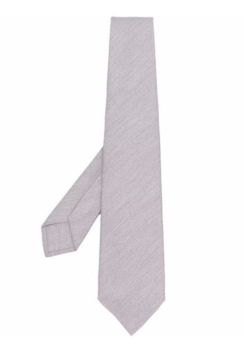 Barba block-colour silk tie - Grau