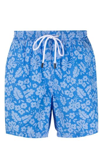 Barba floral-print swim shorts - Blau