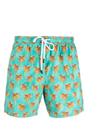 Barba palm tree-print swim shorts - Grün