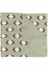 Barba geometric-print cotton scarf - Grün