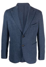 Barba single-breasted wool blend blazer - Blau