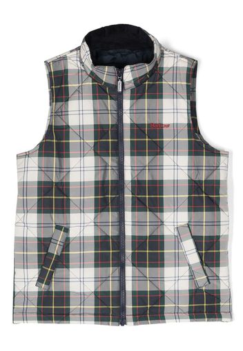 Barbour Kids plaid-pattern padded gilet - Blau