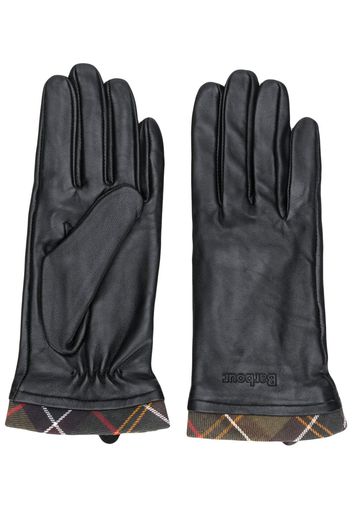 Barbour Handschuhe mit kariertem Saum - Schwarz