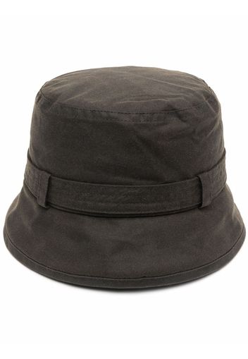 Barbour buckle-detail waxed bucket hat - Grün