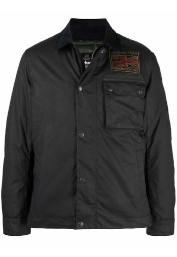 Barbour wax-effect field jacket - Schwarz