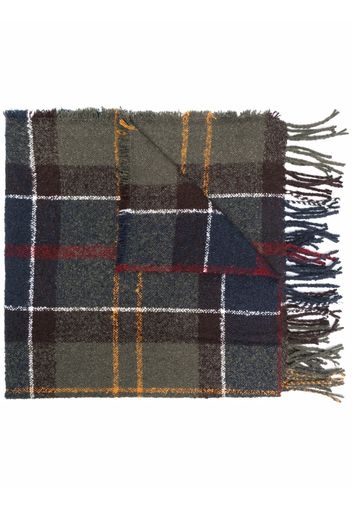 Barbour tartan-check bouclé scarf - Grün