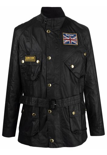 Barbour International Union Jack wax jacket - Schwarz