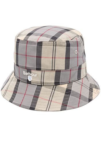 Barbour check-print bucket hat - Grau