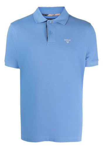 Barbour Tartan logo-embroidered polo shirt - Blau