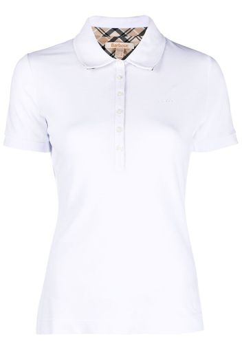 Barbour embroidered-logo cotton polo top - Weiß