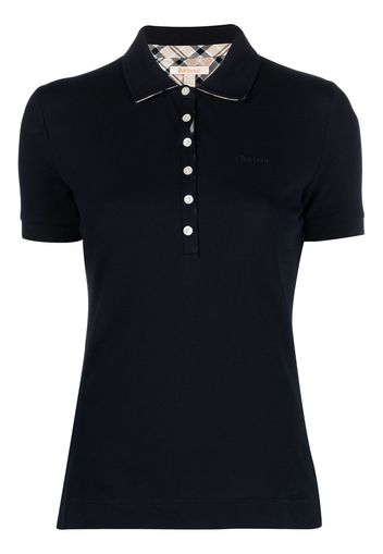 Barbour embroidered-logo short-sleeve polo top - Blau