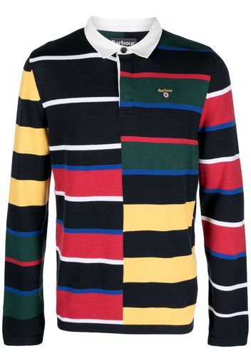 Barbour striped colour-block long-sleeve polo shirt - Blau