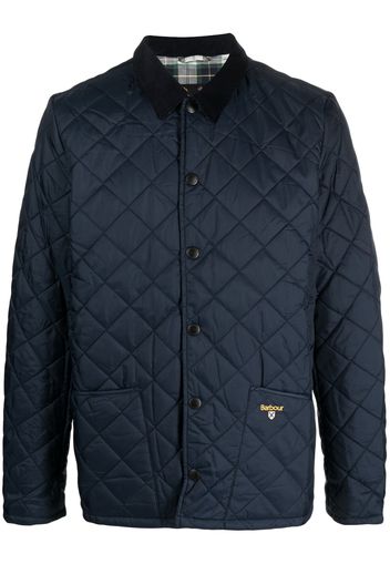 Barbour embroidered-logo quilted jacket - Blau