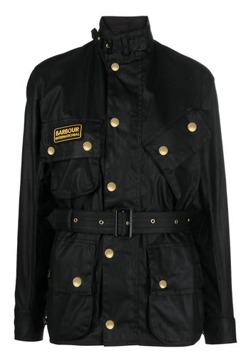 Barbour International belted military jacket - Schwarz