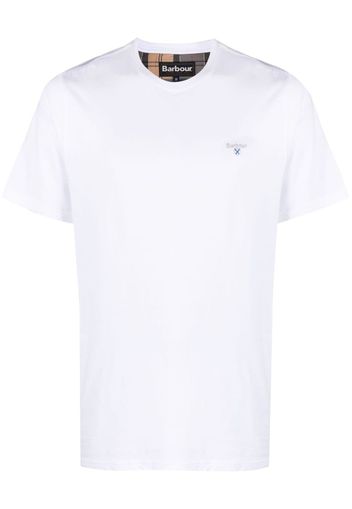 Barbour embroidered-logo cotton T-shirt - Weiß