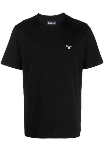 Barbour logo-embroidered cotton T-shirt - Schwarz