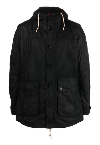 Barbour drawstring hood button-up parka - Schwarz