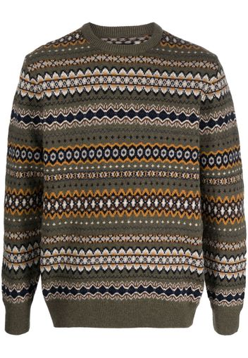 Barbour intarsia crew-neck wool jumper - Grün