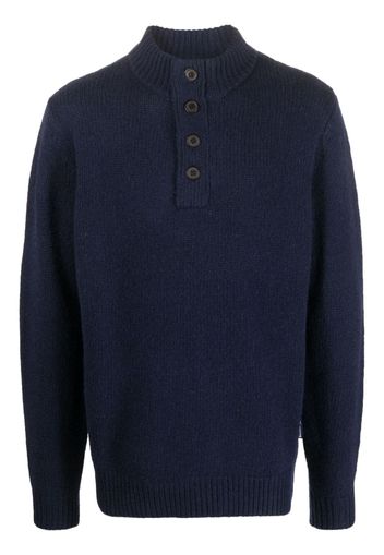 Barbour high-neck buttoned wool jumper - Blau