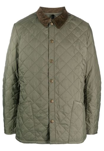 Barbour corduroy-collar diamond-quilted jacket - Grün