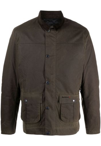 Barbour Brunden Wax corduroy-collar jacket - Grün