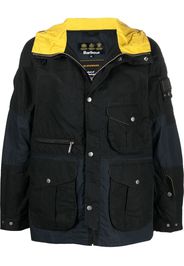 Barbour logo-plaque panelled hooded jacket - Schwarz