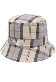 Barbour check-print bucket hat - Grau