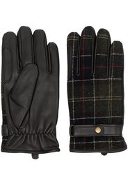 Barbour check-pattern leather gloves - Braun