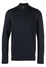 Barbour logo-embroidered half-zip jumper - Blau