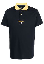 Barbour logo-embroidered cotton polo shirt - Blau