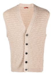 Barena wool V-neck button-up vest - Nude