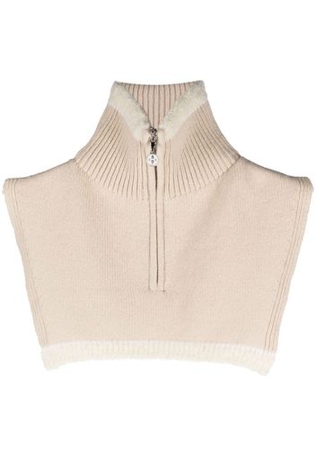 Barrie cashmere zip-up collar - Nude