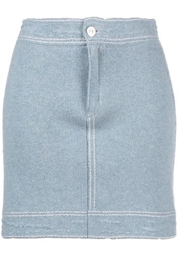 Barrie contrast-stitch mini skirt - Blau