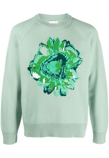 Barrie cashmere flower-print jumper - Grün