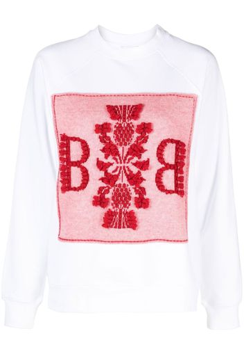 Barrie embroidered panelled sweatshirt - Weiß