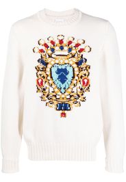Barrie cashmere graphic-print jumper - Nude