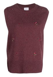 Barrie floral-embroidery cashmere vest - Rot