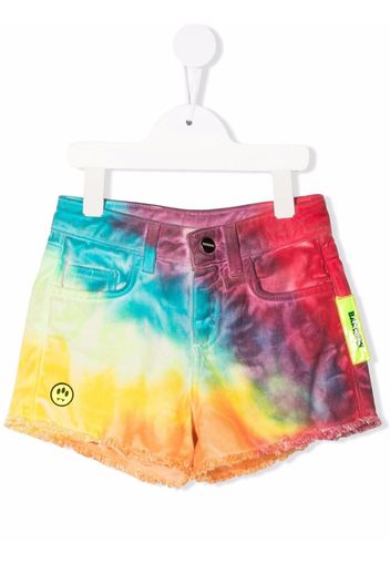 Barrow kids tie-dye print denim shorts - Rot